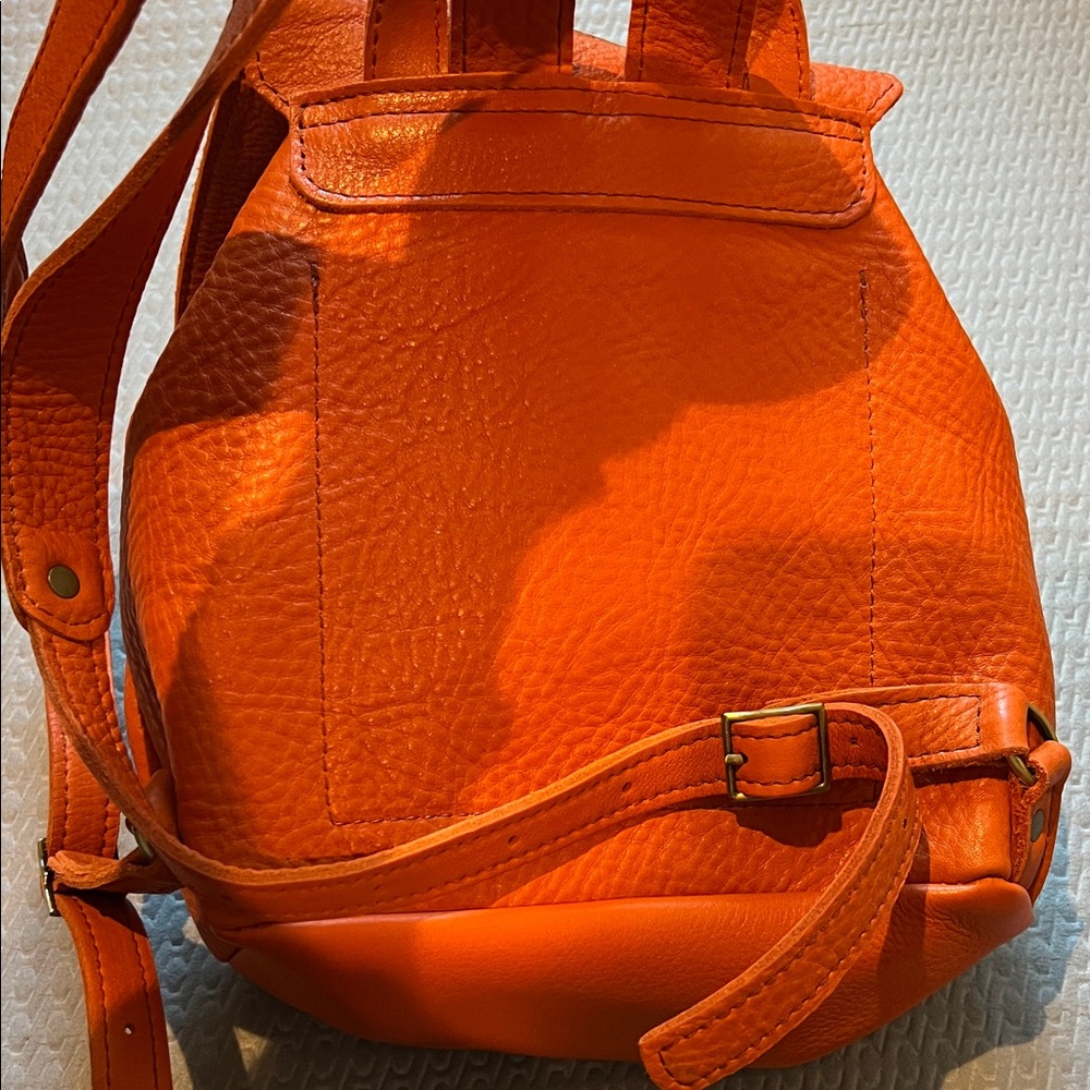 Portland Leather Goods Bucket Backpack in Cape Coral Orange - Picture 6 of 11